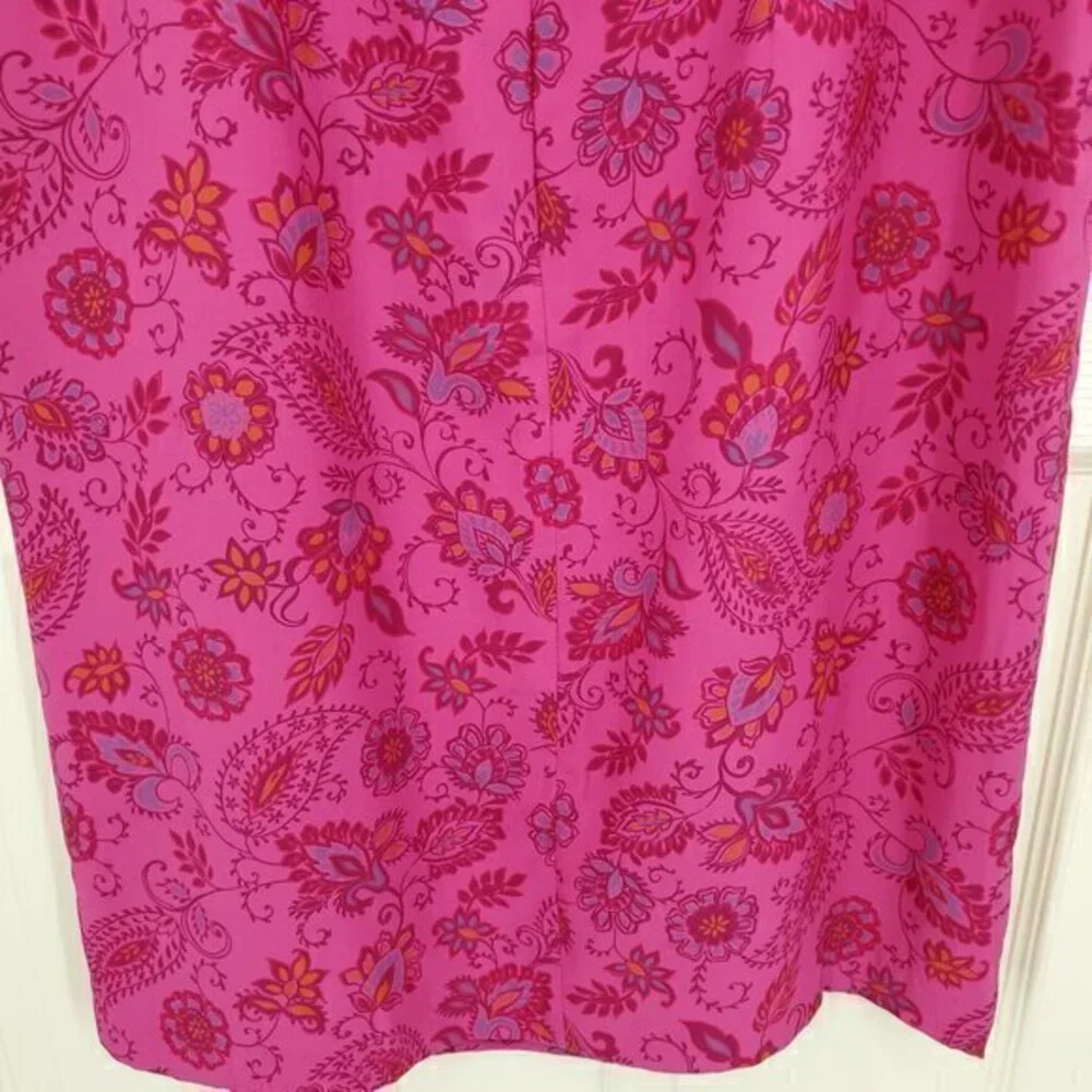 VTG 90s/early 2000s INC Silk Straight Neck Mini Sheath Dress 6 Pink Paisley